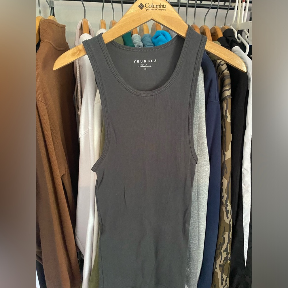 YOUNGLA / TANK TOP / SIZE-M / COLOR-CHARCOAL